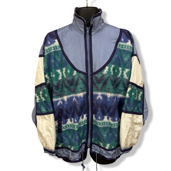 Vintage 90s Aztec Fleece/Windbreaker - Picture 3 of 4